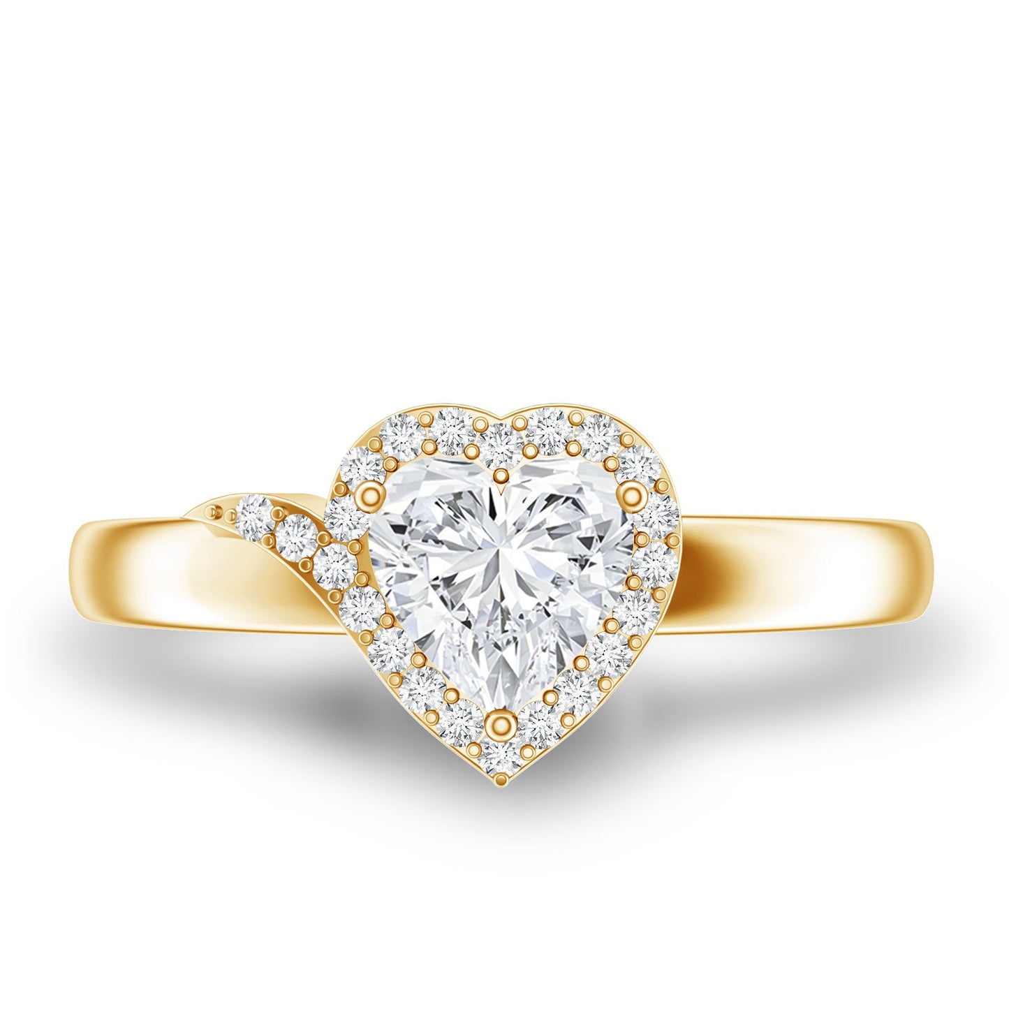 Certified Heart Shape Lab Grown Diamond Engagement Ring