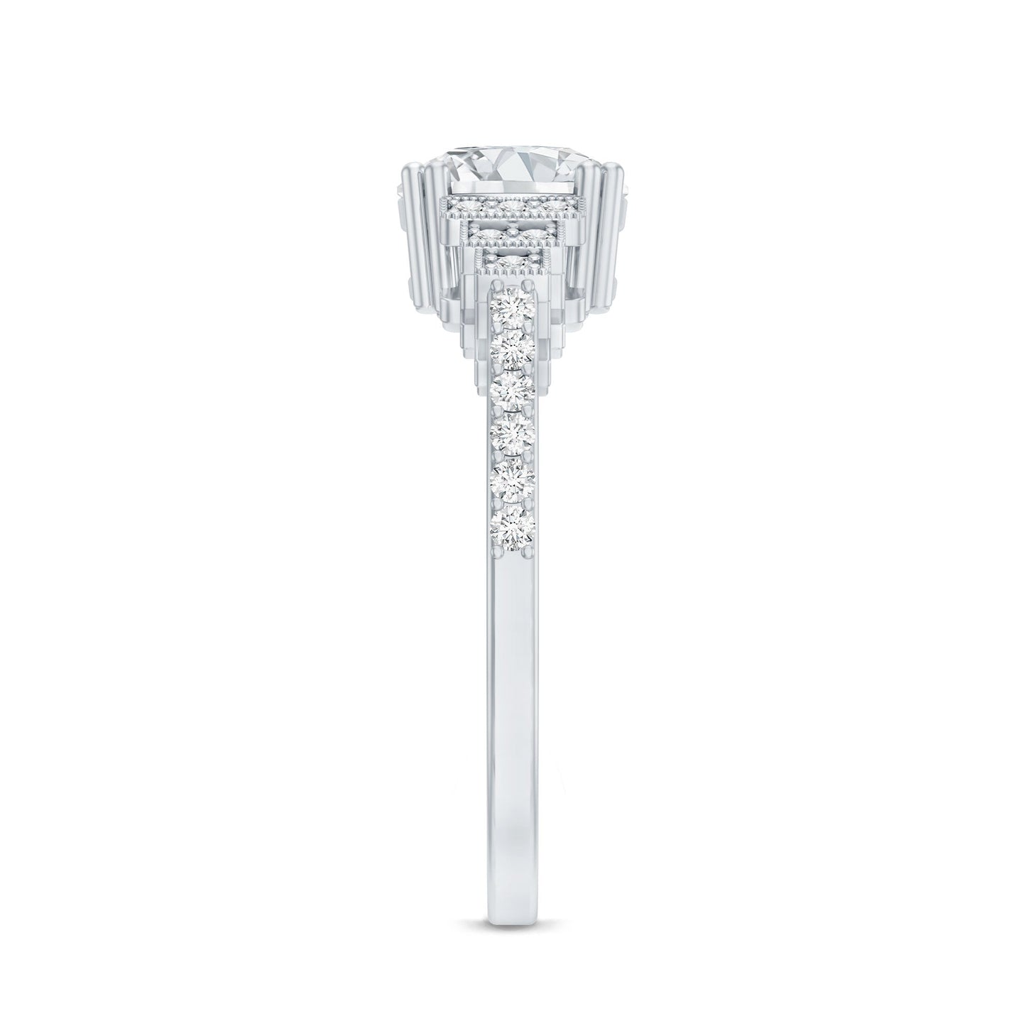 2 Carat Lab Grown Diamond Retro Engagement Ring