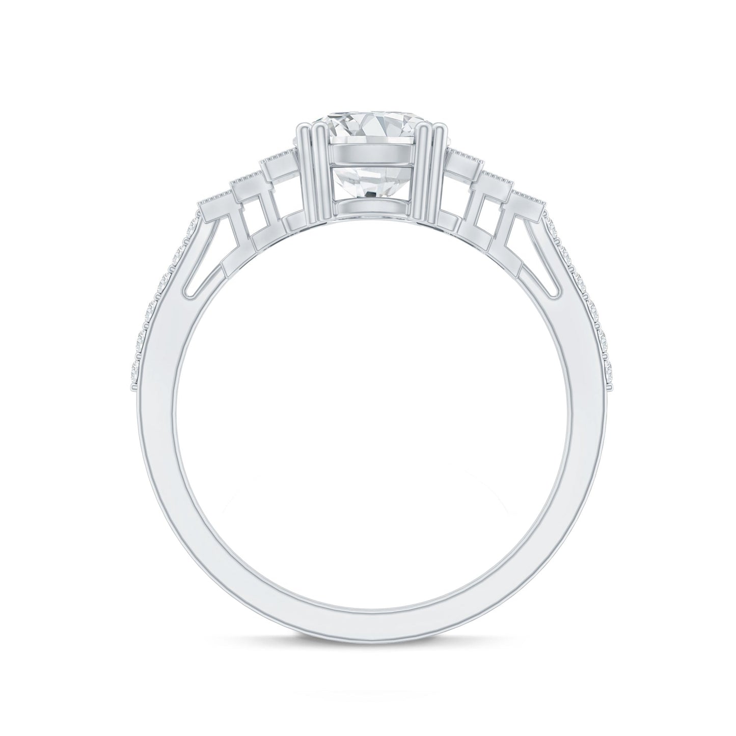 2 Carat Lab Grown Diamond Retro Engagement Ring