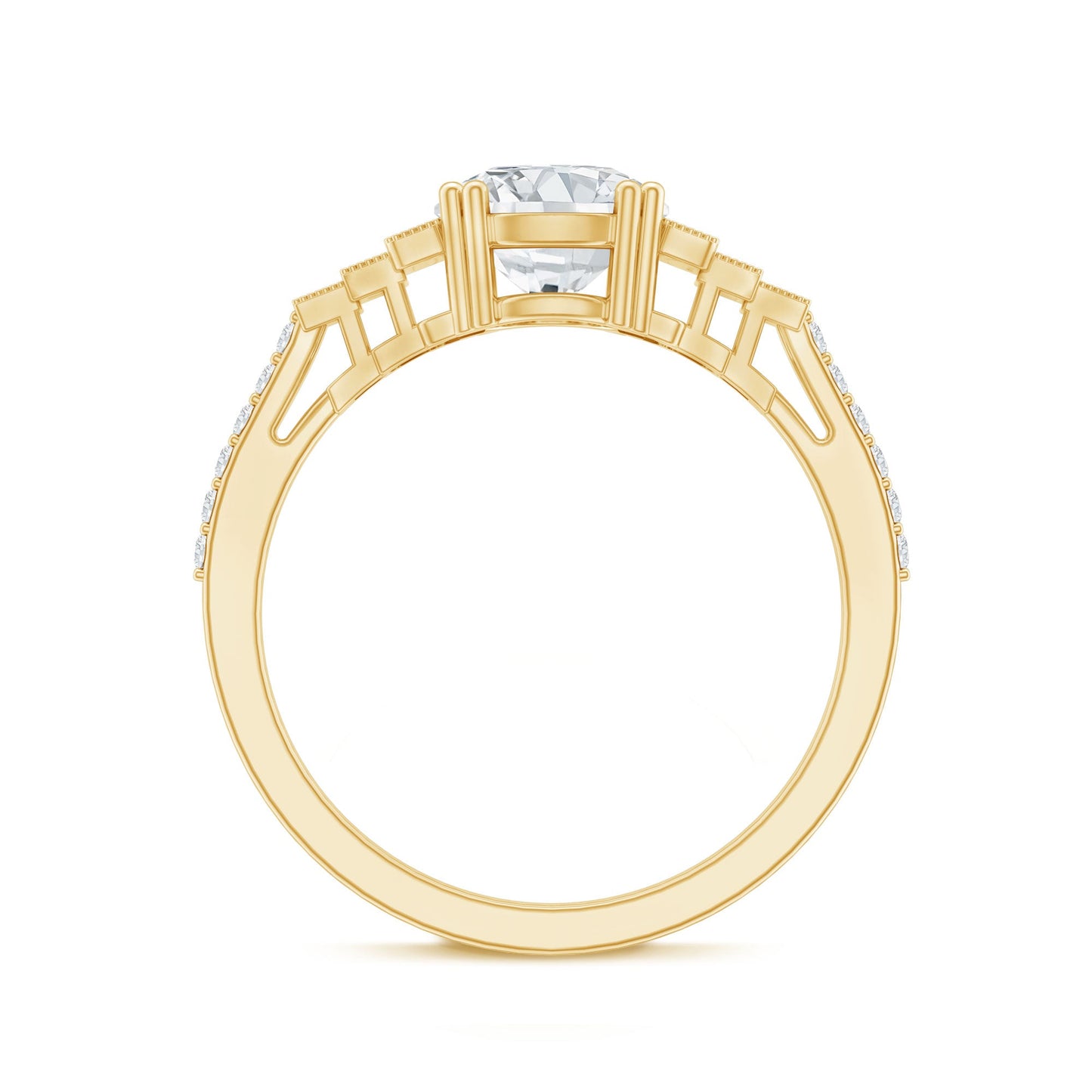 2 Carat Lab Grown Diamond Retro Engagement Ring