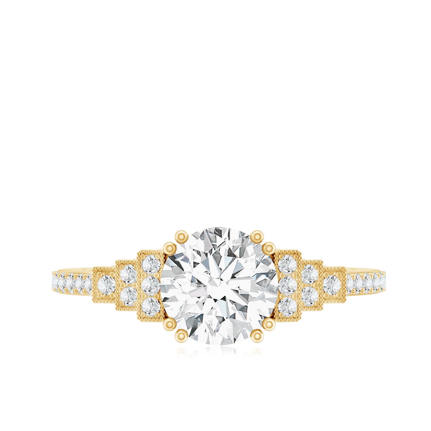 2 Carat Lab Grown Diamond Retro Engagement Ring