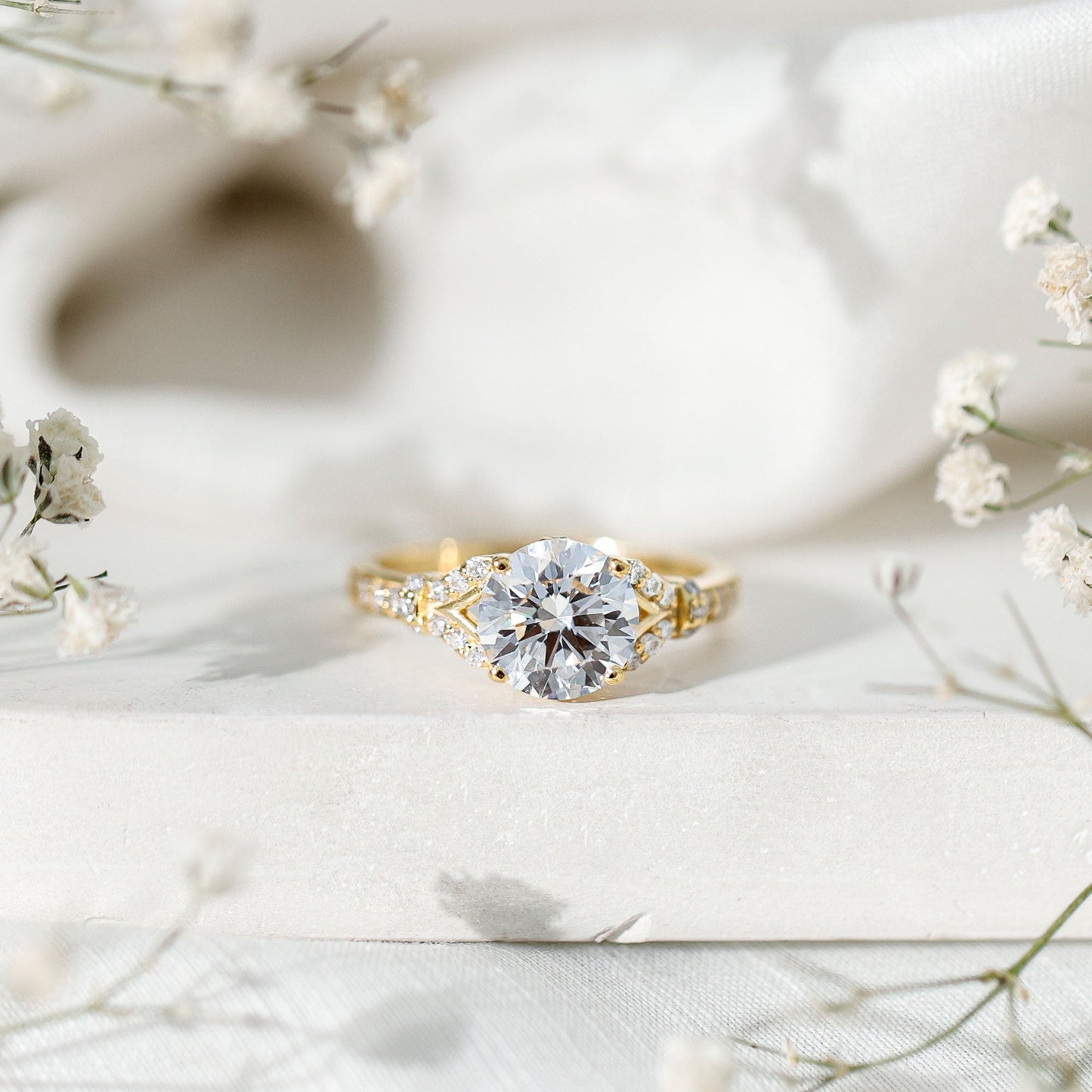 Certified 2Ct Lab Grown Diamond Split Shank Engagement Ring