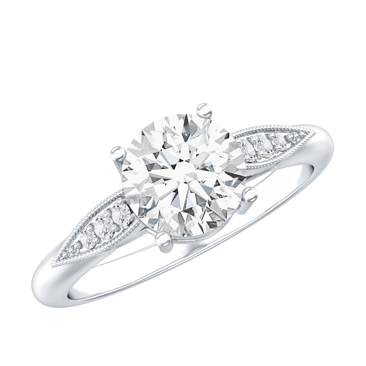 Certified 2 Carat Lab Grown Diamond Classic Engagement Ring