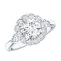 Certified 2 Carat Lab Grown Diamond Flower Halo Engagement Ring