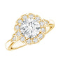 Certified 2 Carat Lab Grown Diamond Flower Halo Engagement Ring