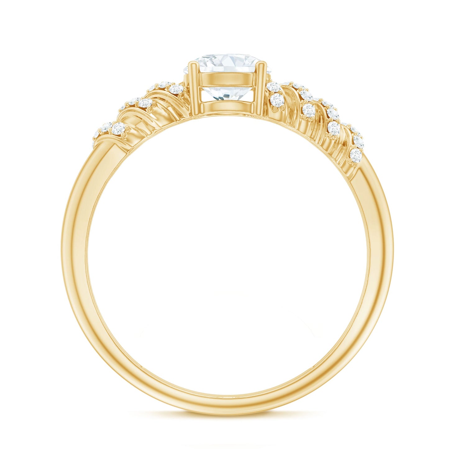 0.9 Carat Lab Grown Diamond Designer Engagement Ring With Side Stones