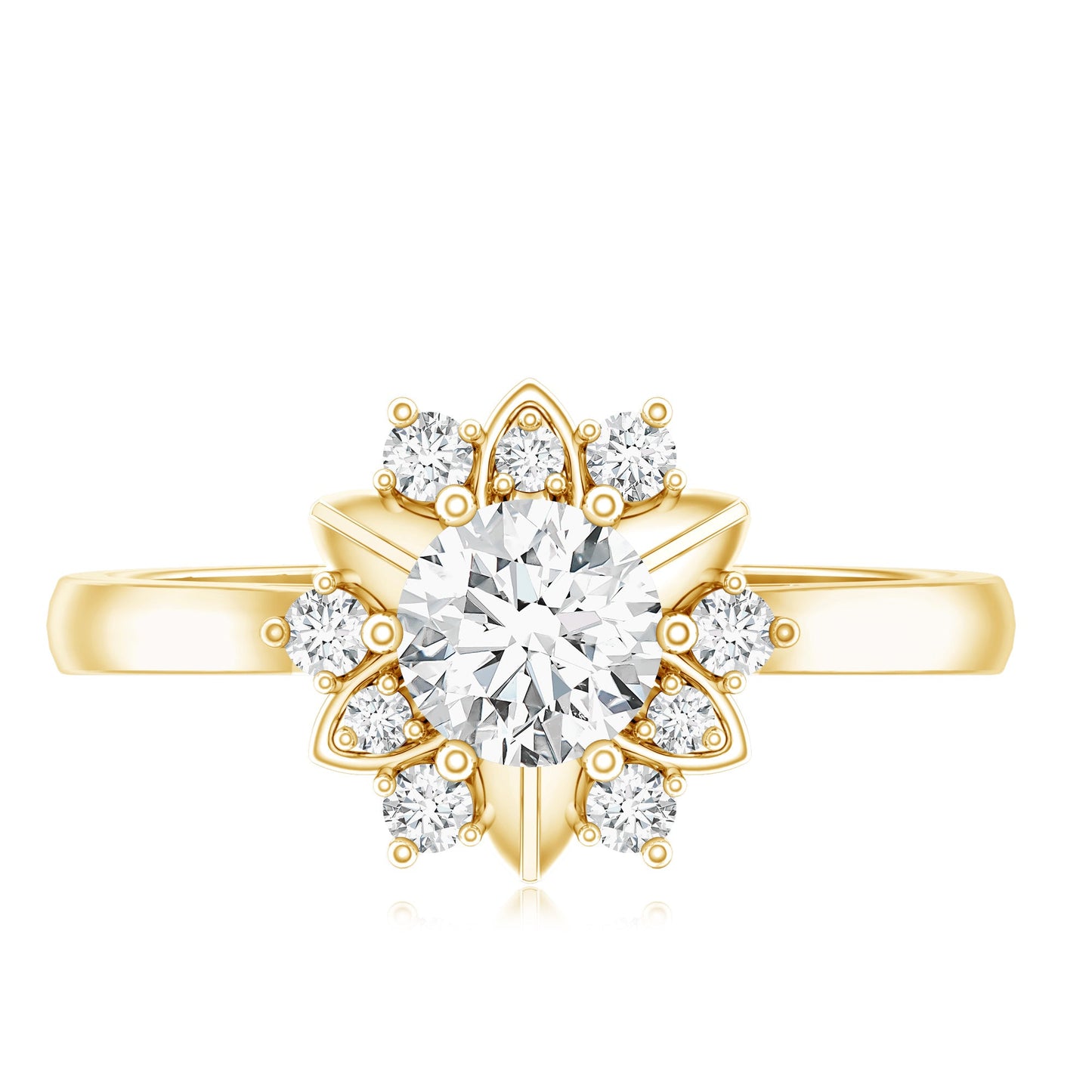 Certified Lab Grown Diamond Nature Engagement Ring