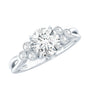 2 Carat Solitaire Lab Diamond Engagement Ring With Diamond Trio