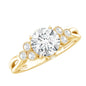 2 Carat Solitaire Lab Diamond Engagement Ring With Diamond Trio