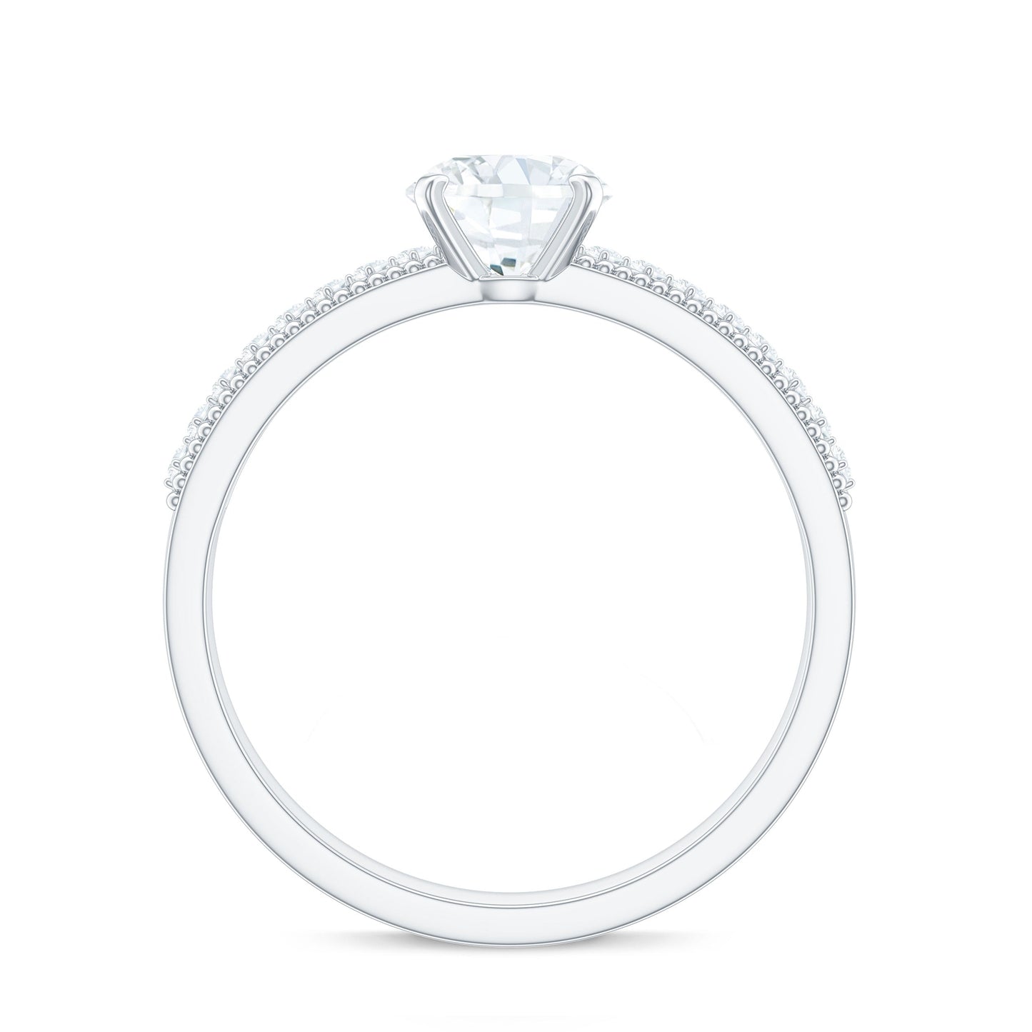 Certified Lab Grown 0.9 Carat Diamond Engagement Ring with Side Stones