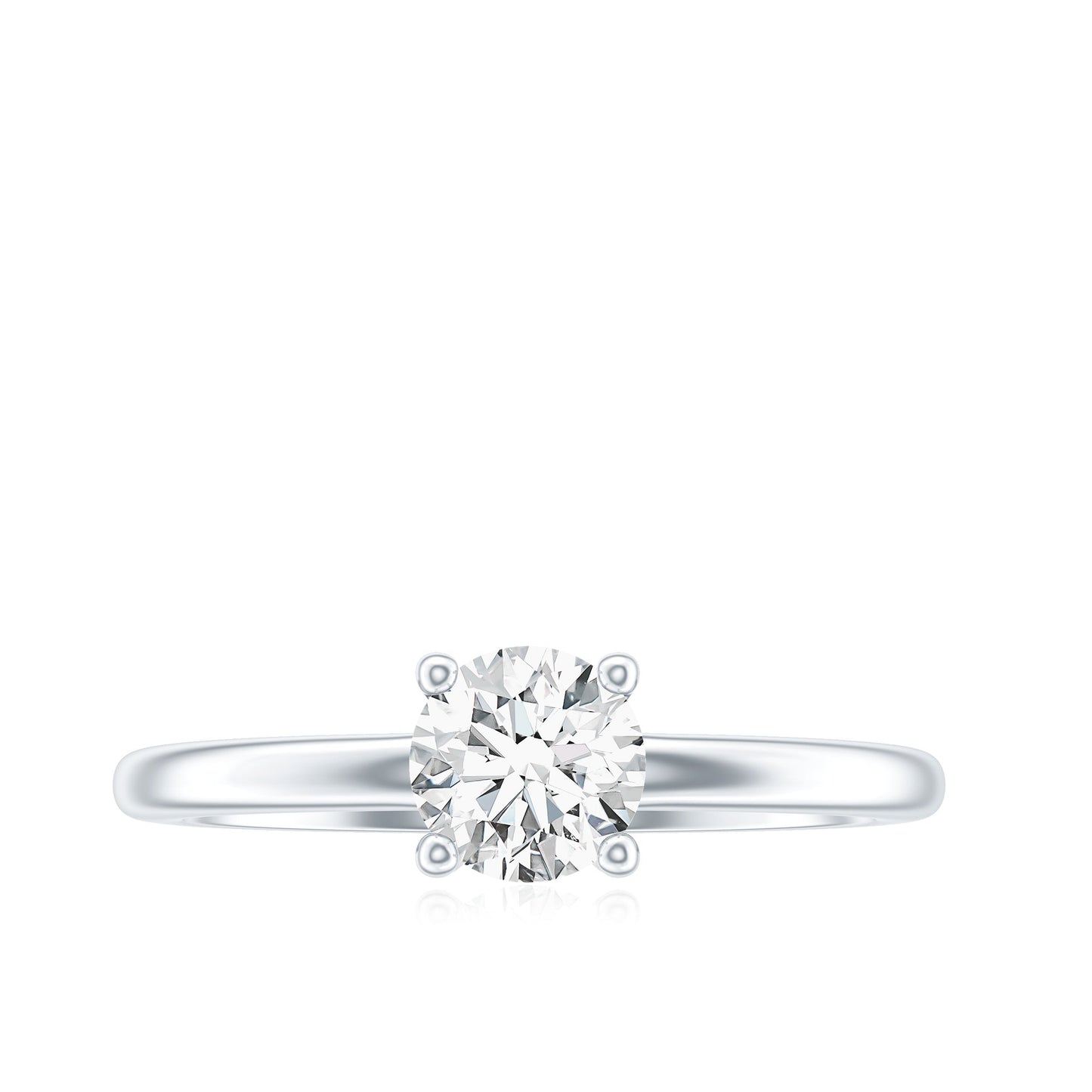 0.9 Carat Certified Lab Grown Diamond Round Cut Engagement Ring