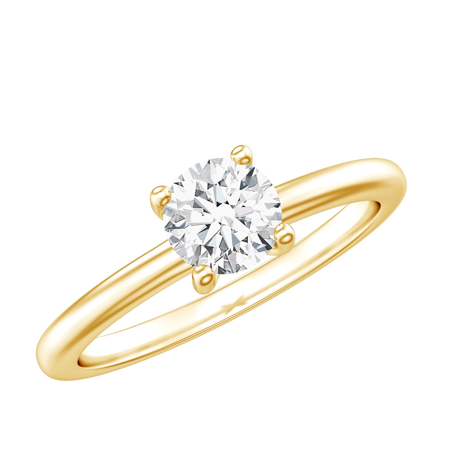 0.9 Carat Certified Lab Grown Diamond Round Cut Engagement Ring