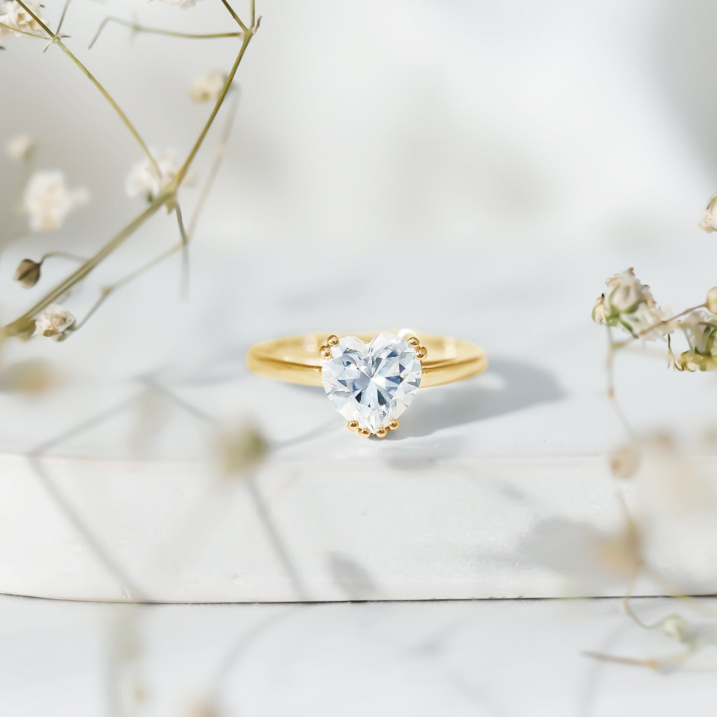 Certified Lab Grown Diamond Heart Engagement Ring 2 Carat