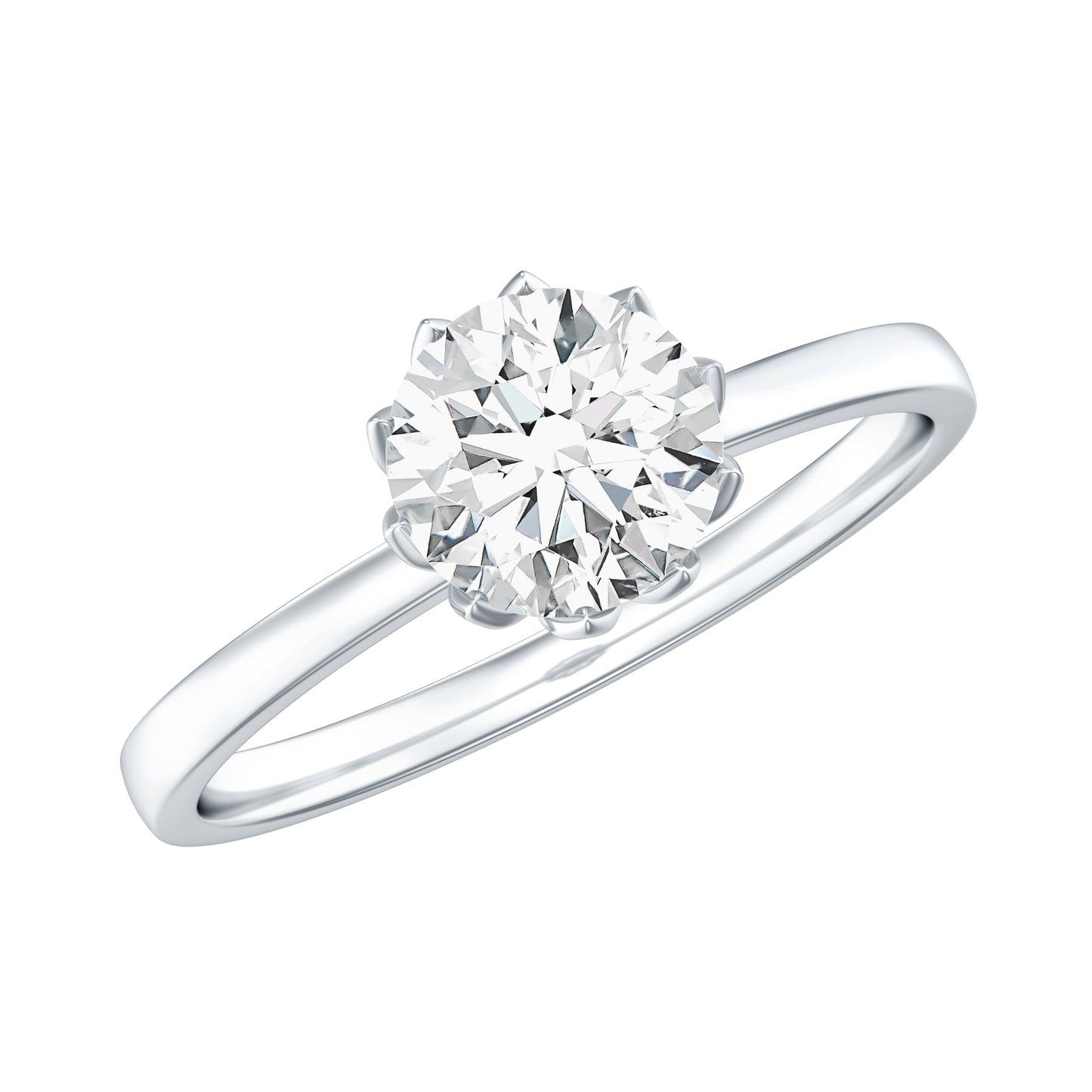 0.9 Carat Lab Grown Diamond Round Cut Engagement Ring