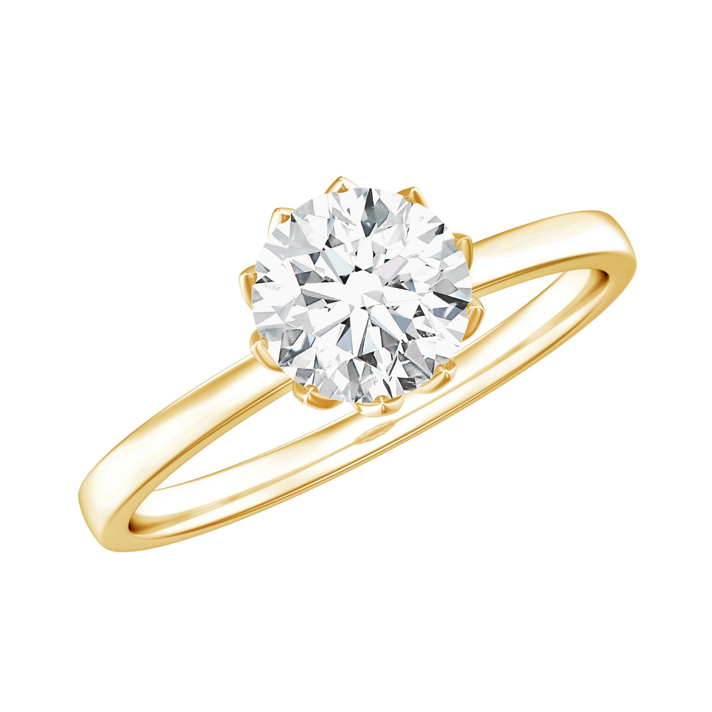 0.9 Carat Lab Grown Diamond Round Cut Engagement Ring