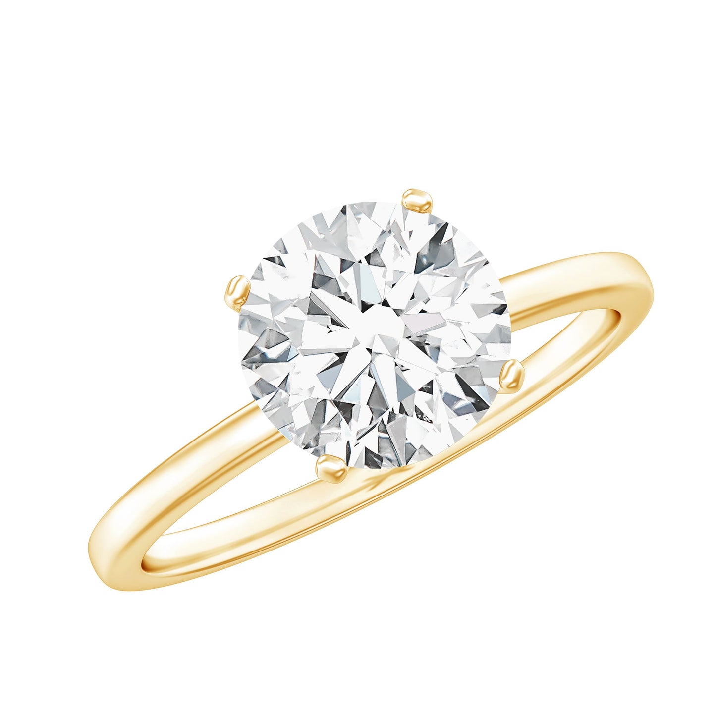 Certified 2 Carat Round Lab Grown Diamond Solitaire Engagement Ring