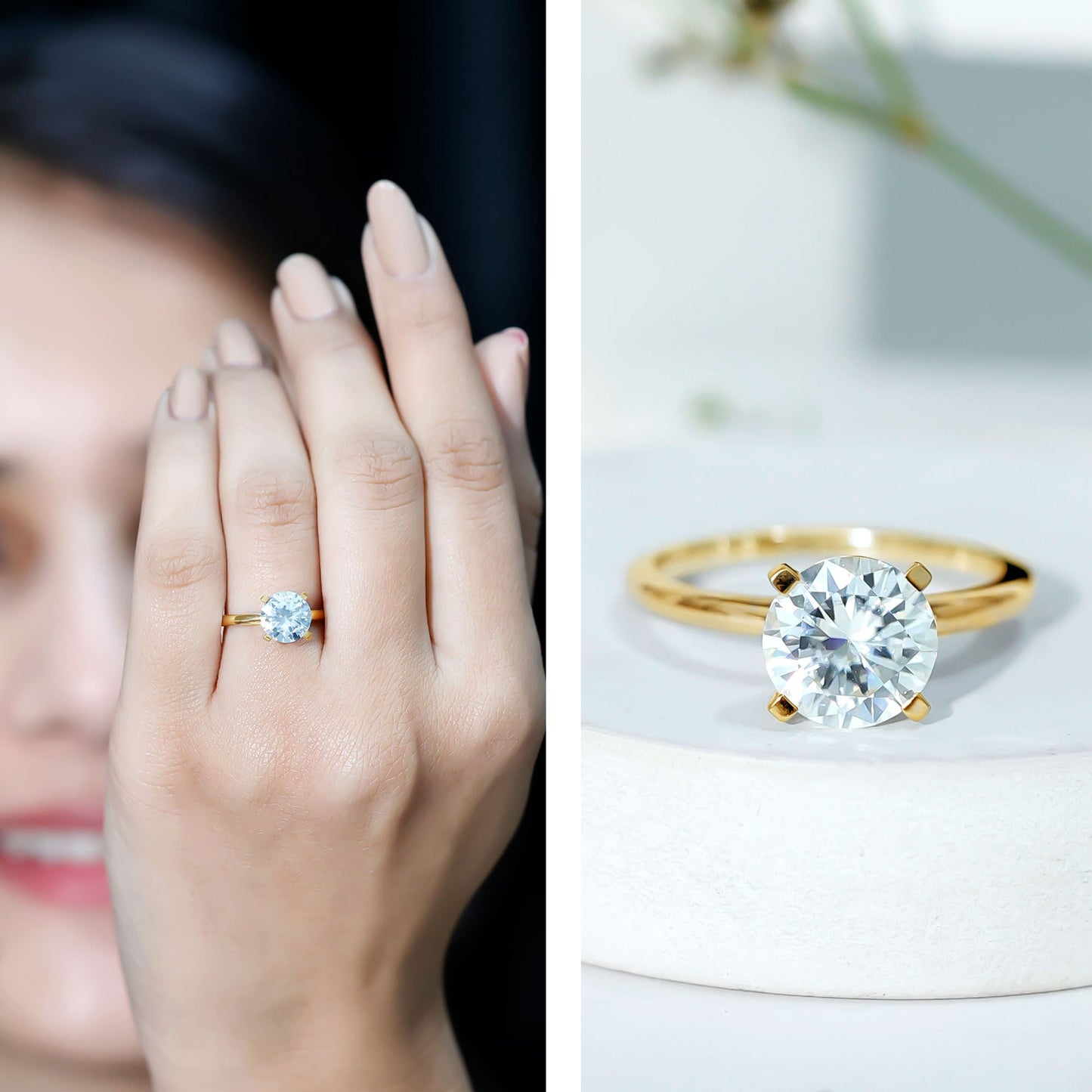 Certified 2 Carat Round Lab Grown Diamond Solitaire Engagement Ring