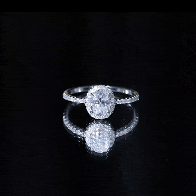 Certified 1.2 Carat Lab Grown Diamond Oval Engagement Ring With Side Stones