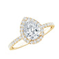 Certified Lab Grown Diamond Pear Halo Engagement Ring