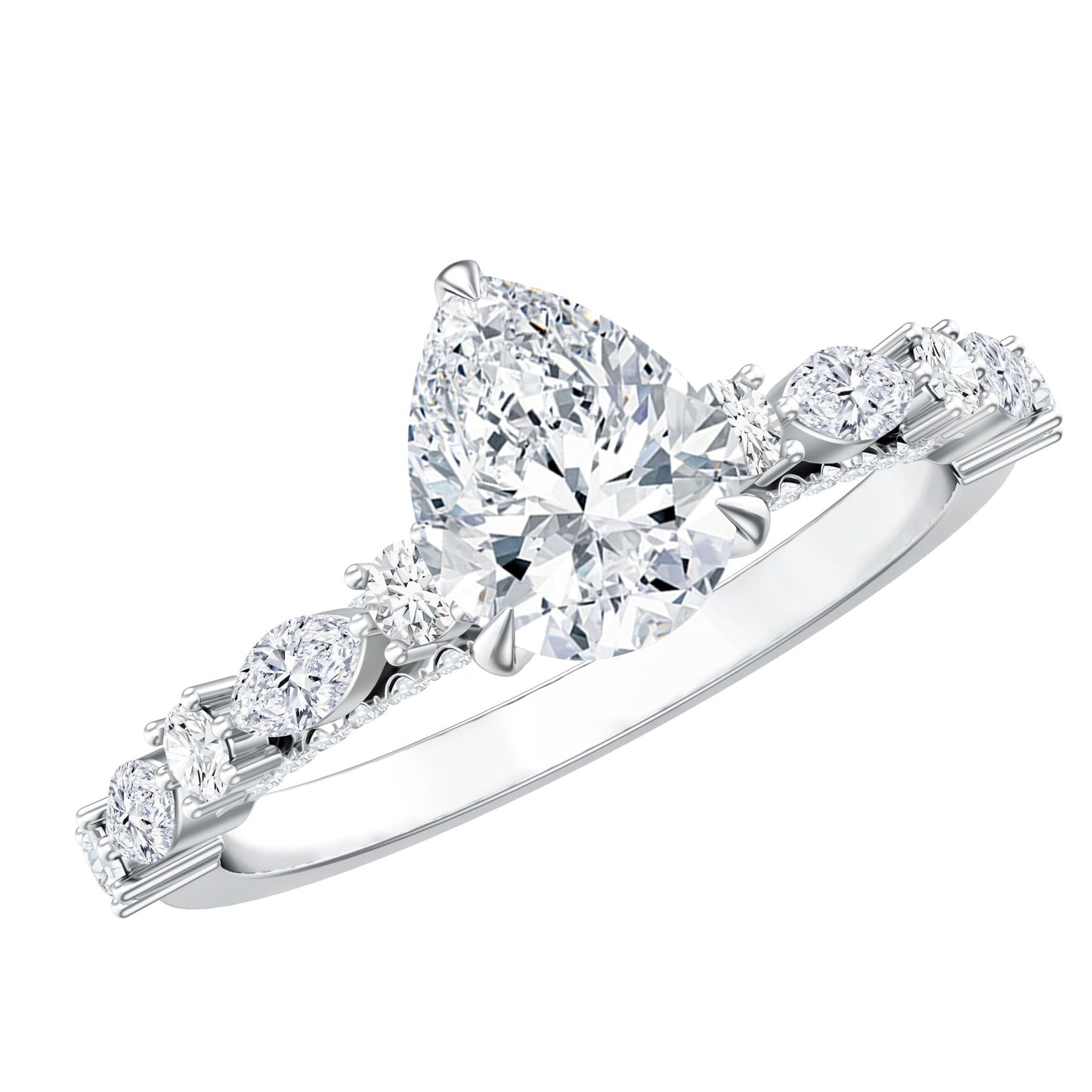 1.3 Carat Certified Lab Grown Diamond Pear Shaped Engagement Ring