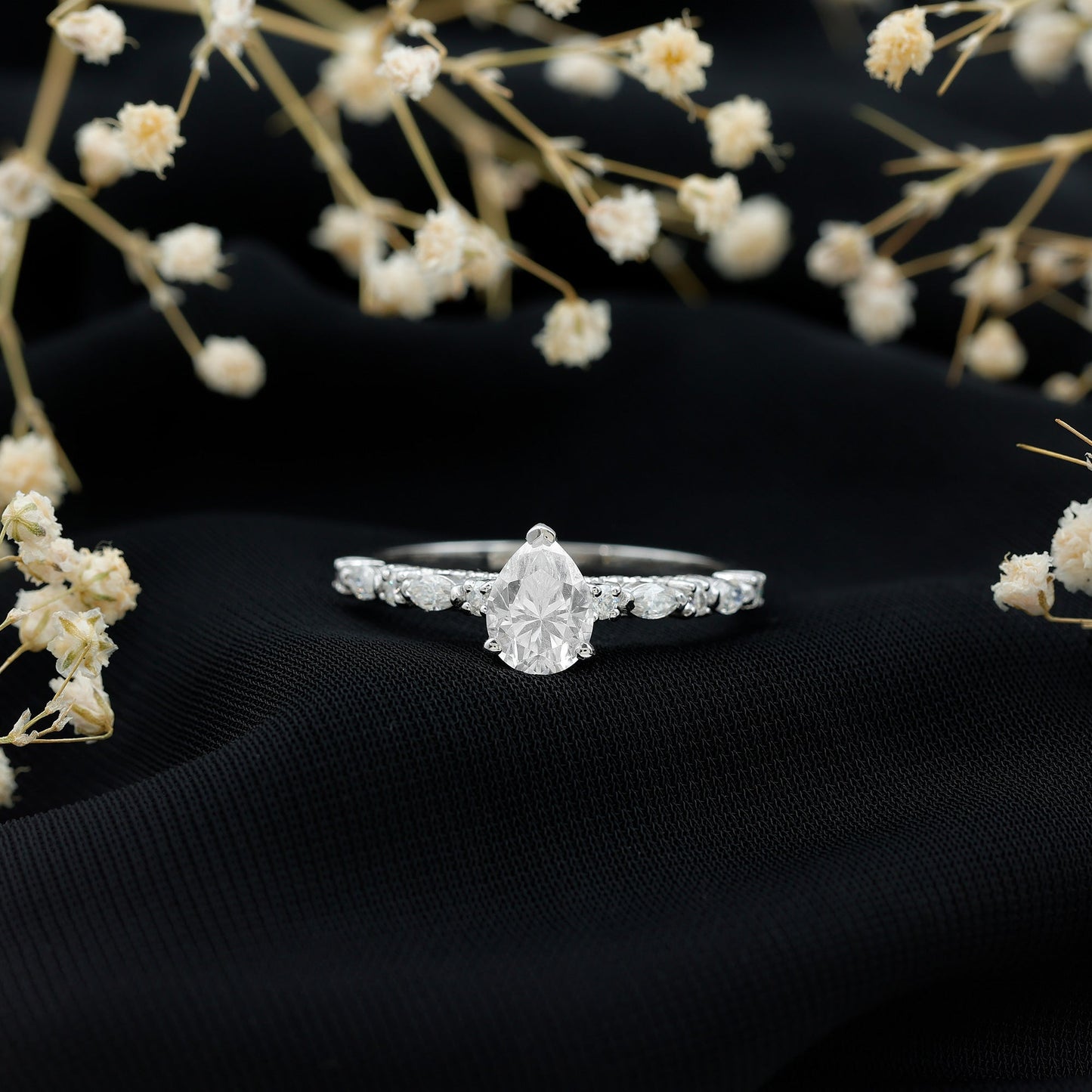 1.3 Carat Certified Lab Grown Diamond Pear Shaped Engagement Ring