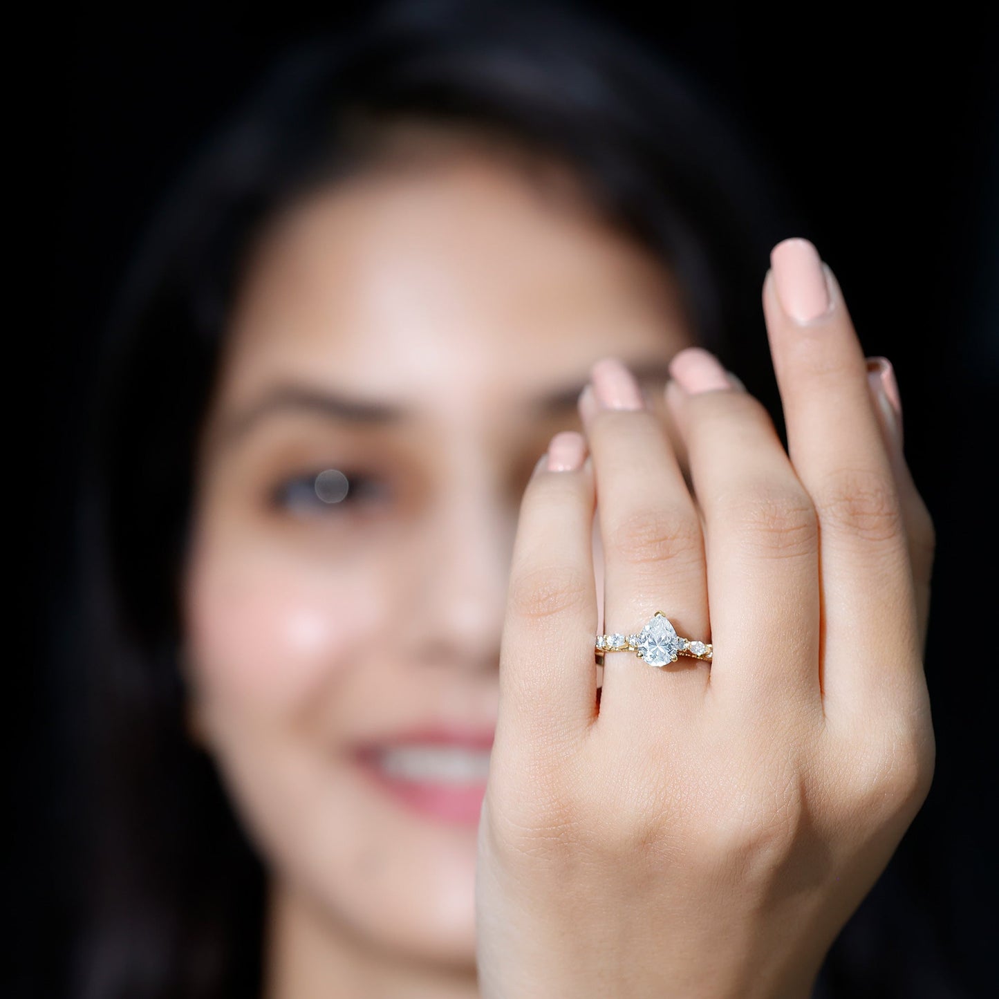 1.3 Carat Certified Lab Grown Diamond Pear Shaped Engagement Ring