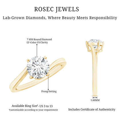 1 Carat Lab Grown Diamond Bypass Engagement Ring