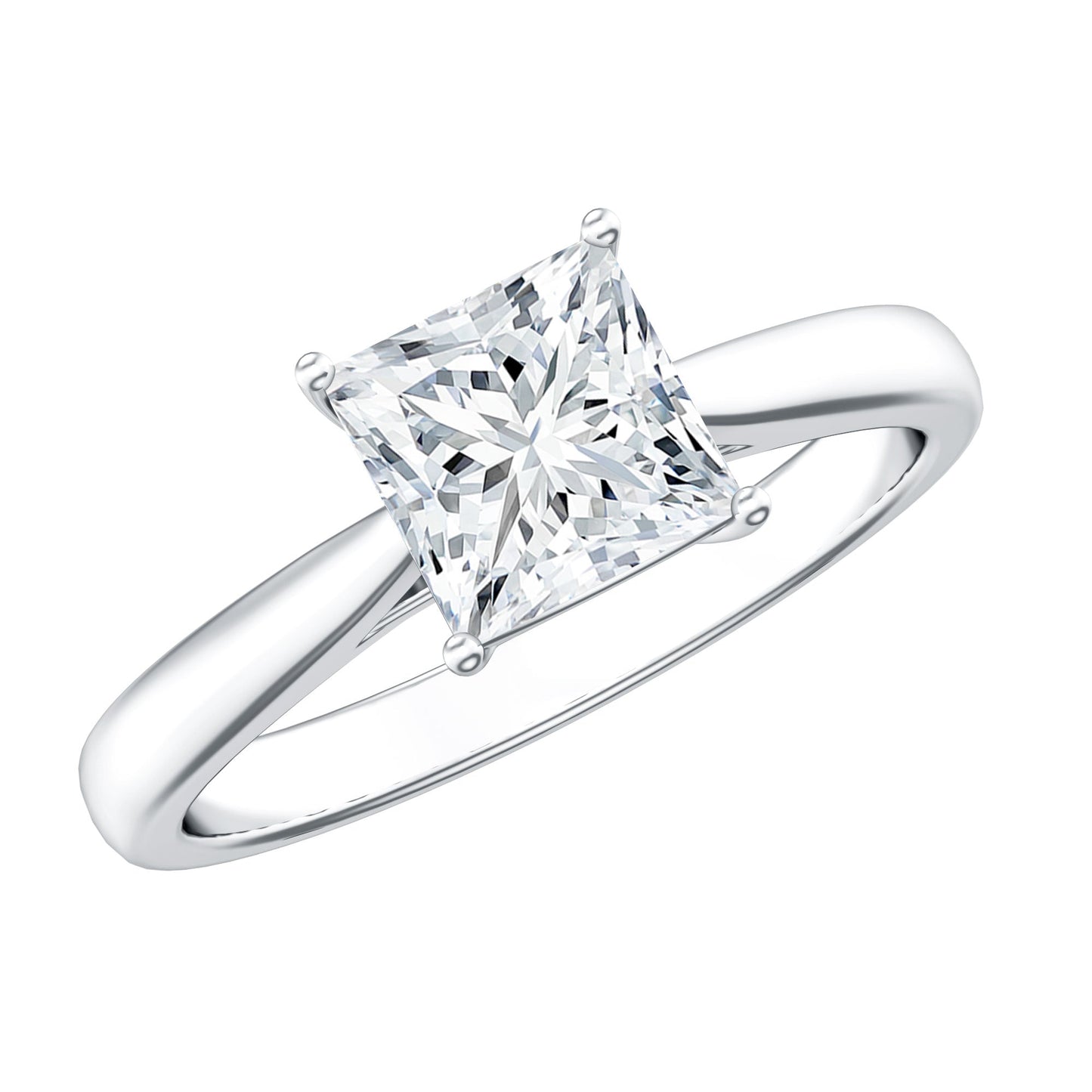 1.2 Carat Princess Cut Lab Grown Diamond Solitaire Engagement Ring For Women