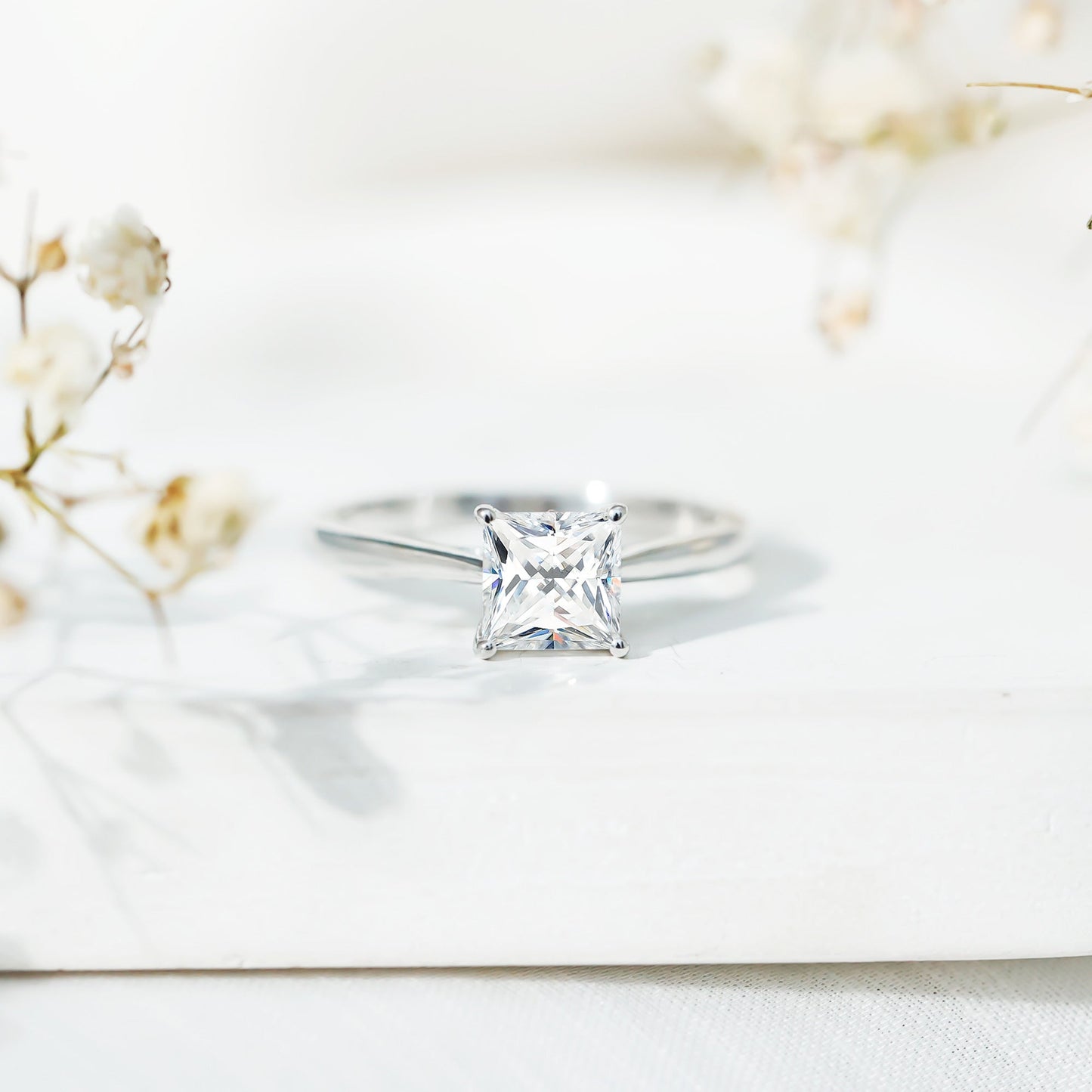 1.2 Carat Princess Cut Lab Grown Diamond Solitaire Engagement Ring For Women
