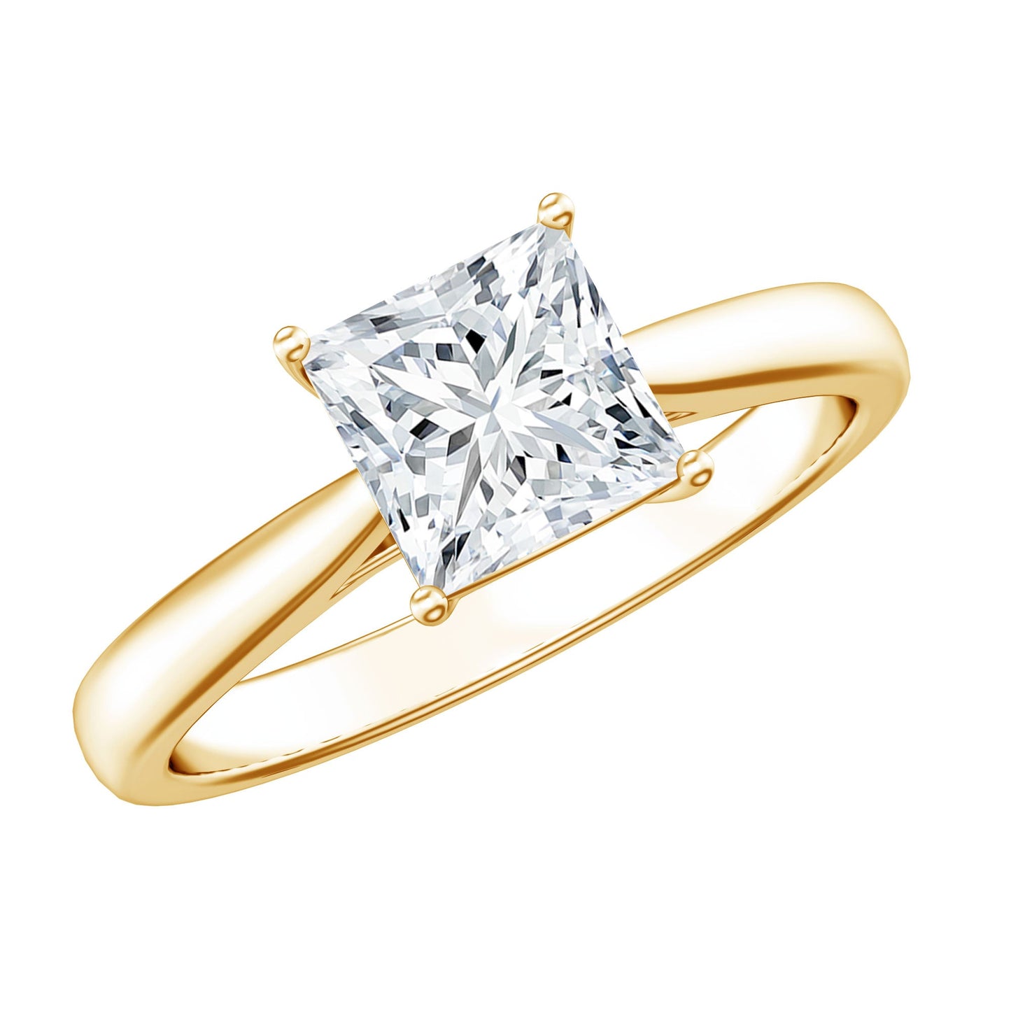1.2 Carat Princess Cut Lab Grown Diamond Solitaire Engagement Ring For Women