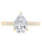 Lab Diamond 1.3 Carat Pear Shape Engagement Ring With Side Stones