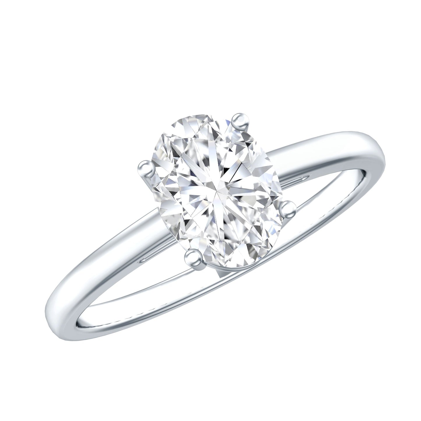 Certified 1.2 Carat Lab Grown Oval Diamond Engagement Ring
