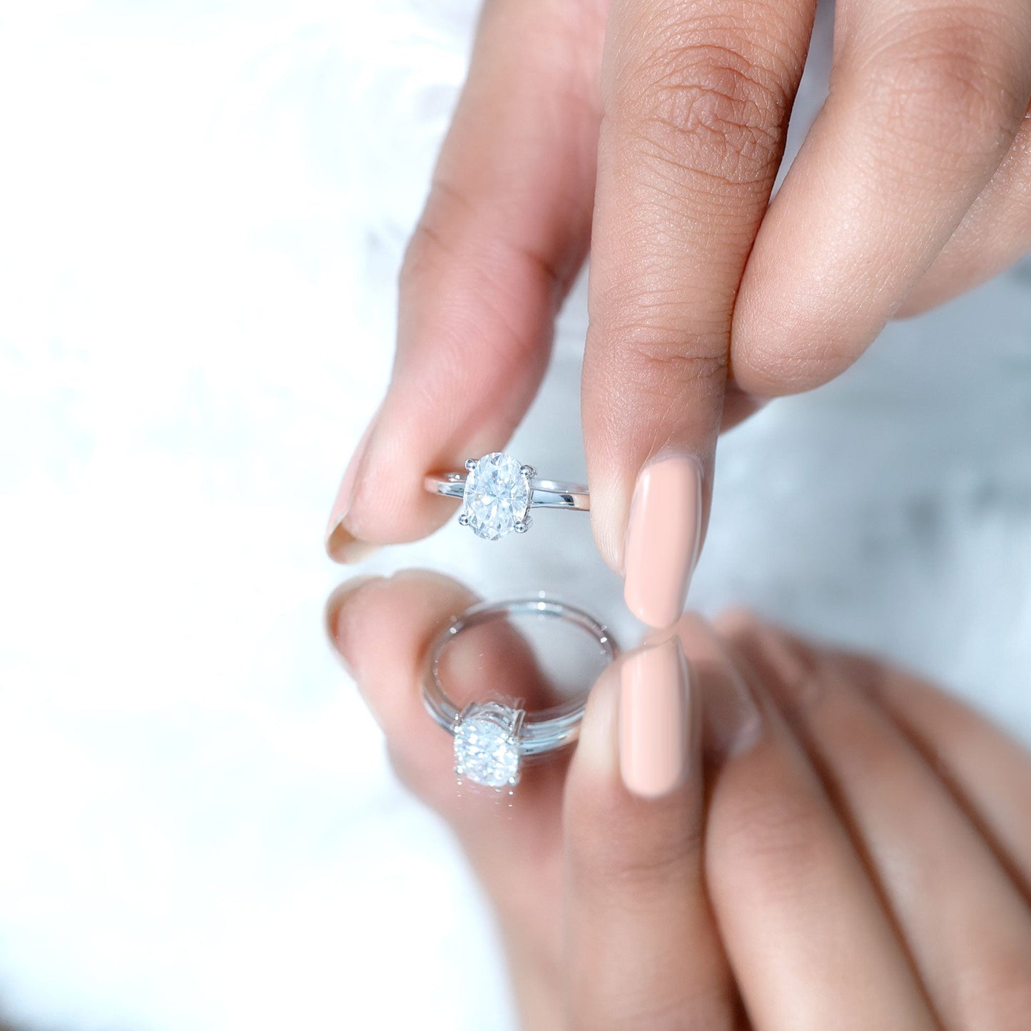 Certified 1.2 Carat Lab Grown Oval Diamond Engagement Ring