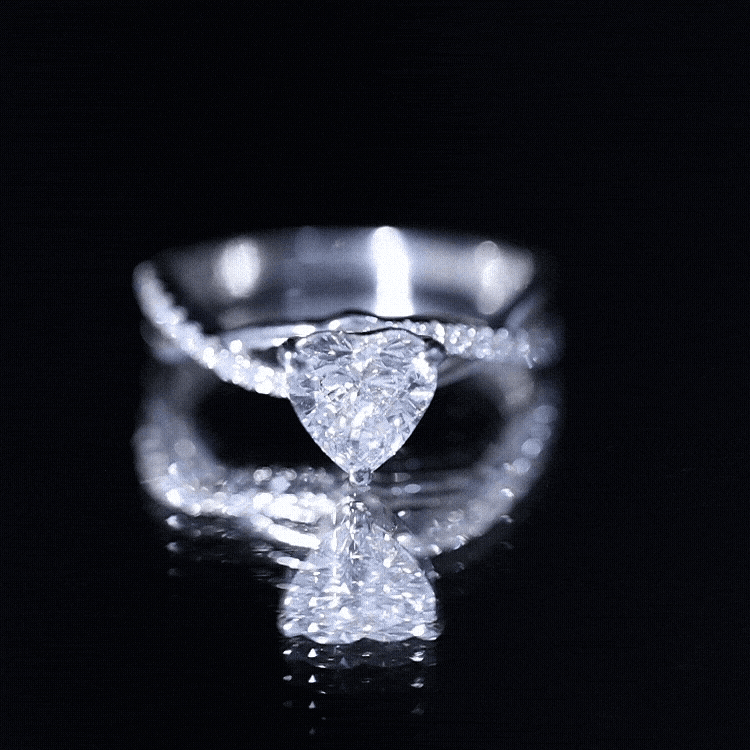 Criss Cross Lab Grown Diamond Heart Engagement Ring