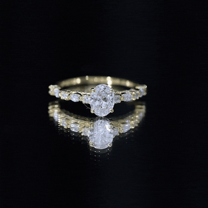 1.29 Carat Oval Cut Lab Diamond Solitaire Engagement Ring