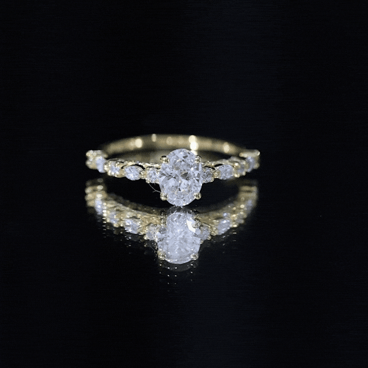 1.29 Carat Oval Cut Lab Diamond Solitaire Engagement Ring