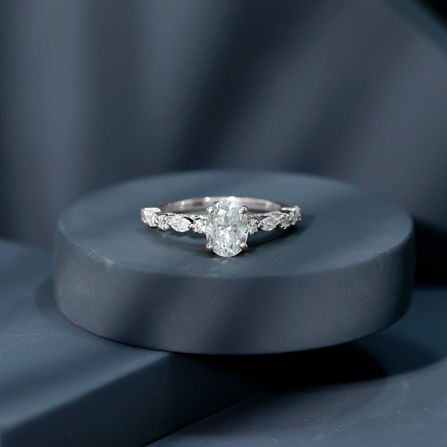 1.29 Carat Oval Cut Lab Diamond Solitaire Engagement Ring