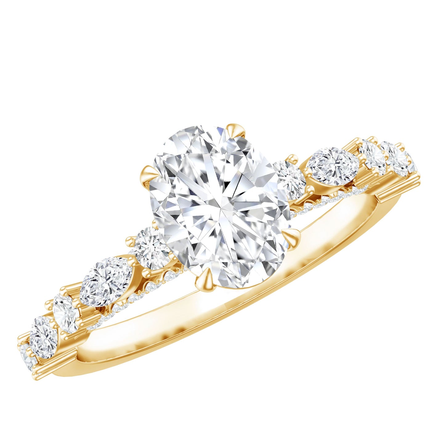 1.29 Carat Oval Cut Lab Diamond Solitaire Engagement Ring
