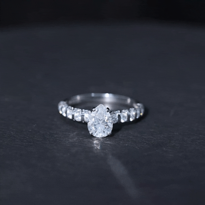 1.3 Carat Pear Cut Lab Grown Diamond Engagement Ring for Women