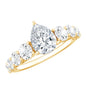 Certified Diamond Teardrop Engagement Ring with Sides Stones