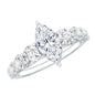 Lab Created Diamond Marquise Engagement Ring With Side Stones