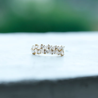Certified Lab Grown Diamond Cluster Half Eternity Band for Women