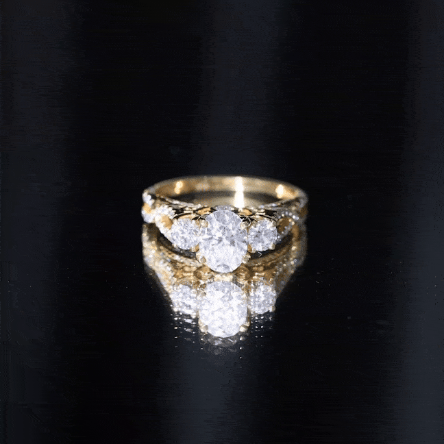Certified Diamond Vintage Looking Engagement Ring