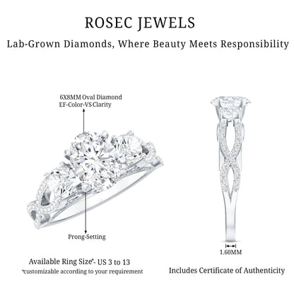 Certified Diamond Vintage Looking Engagement Ring