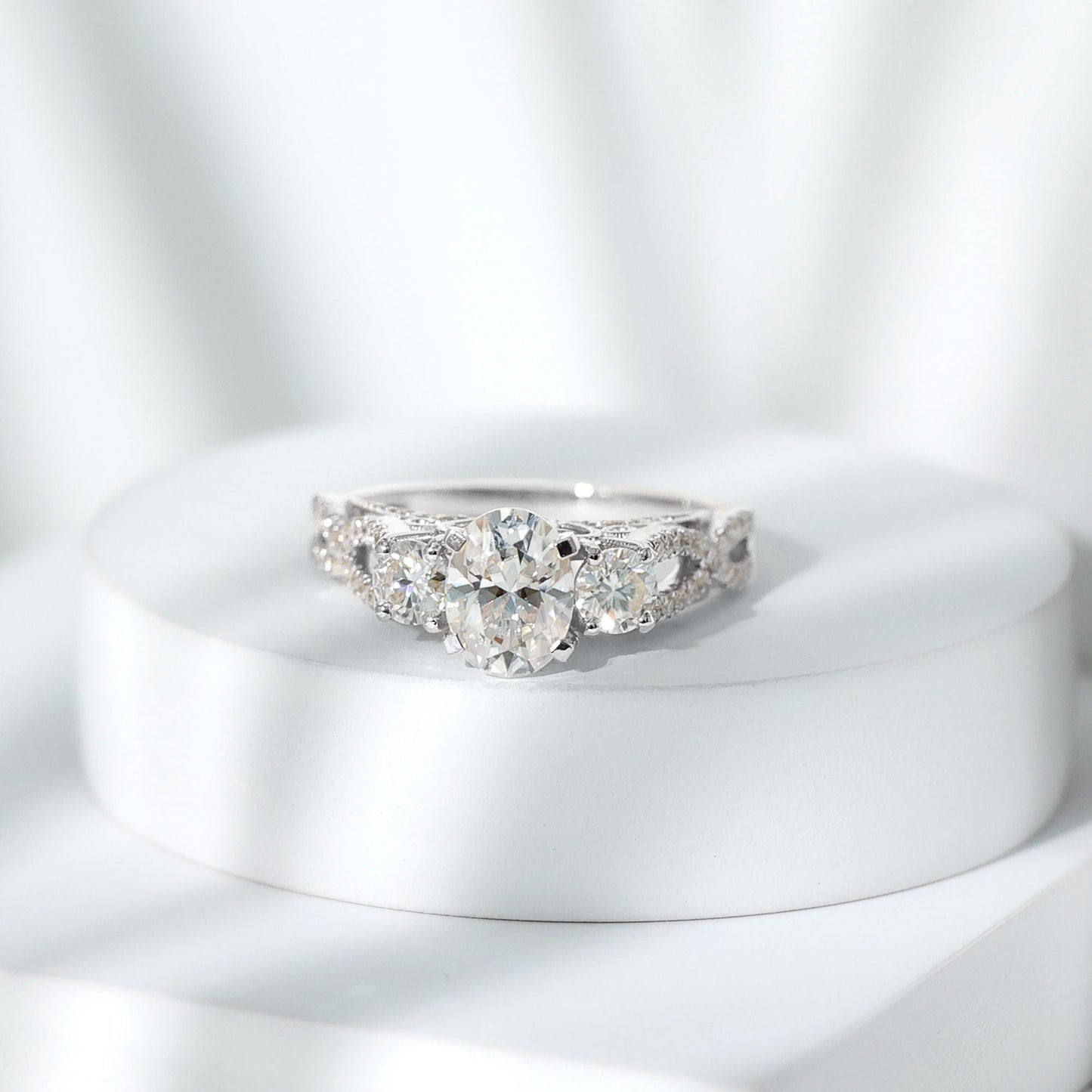 Certified Diamond Vintage Looking Engagement Ring