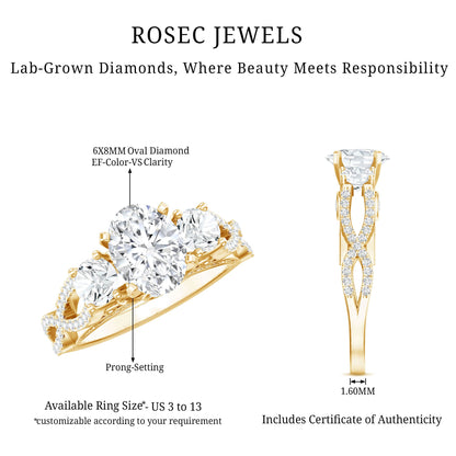 Certified Diamond Vintage Looking Engagement Ring