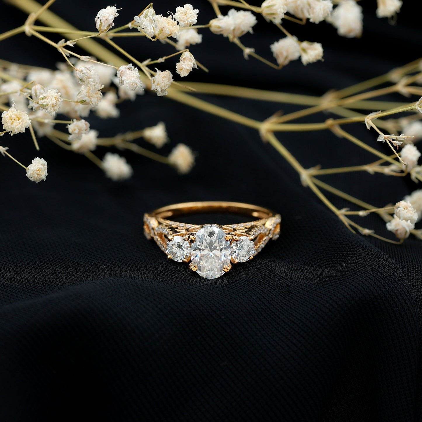 Certified Diamond Vintage Looking Engagement Ring