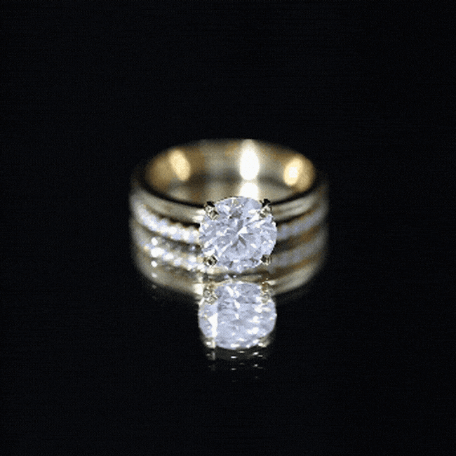 Certified 2 Carat Lab Grown Diamond Solitaire Wedding Ring Set