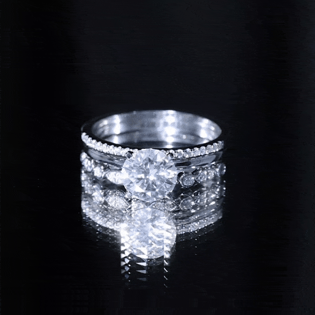 2 Carat Certified Round Cut Lab Created Diamond 3 Piece Bridal Ring Set