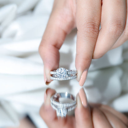 Certified 2 Carat Lab Grown Diamond Engagement Ring With Wedding Band